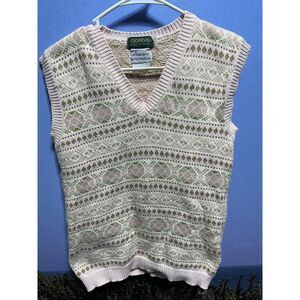 Gokeys Handknit Chunky Fair Isle Sweater‎ Women's Size Medium Vtg 80s